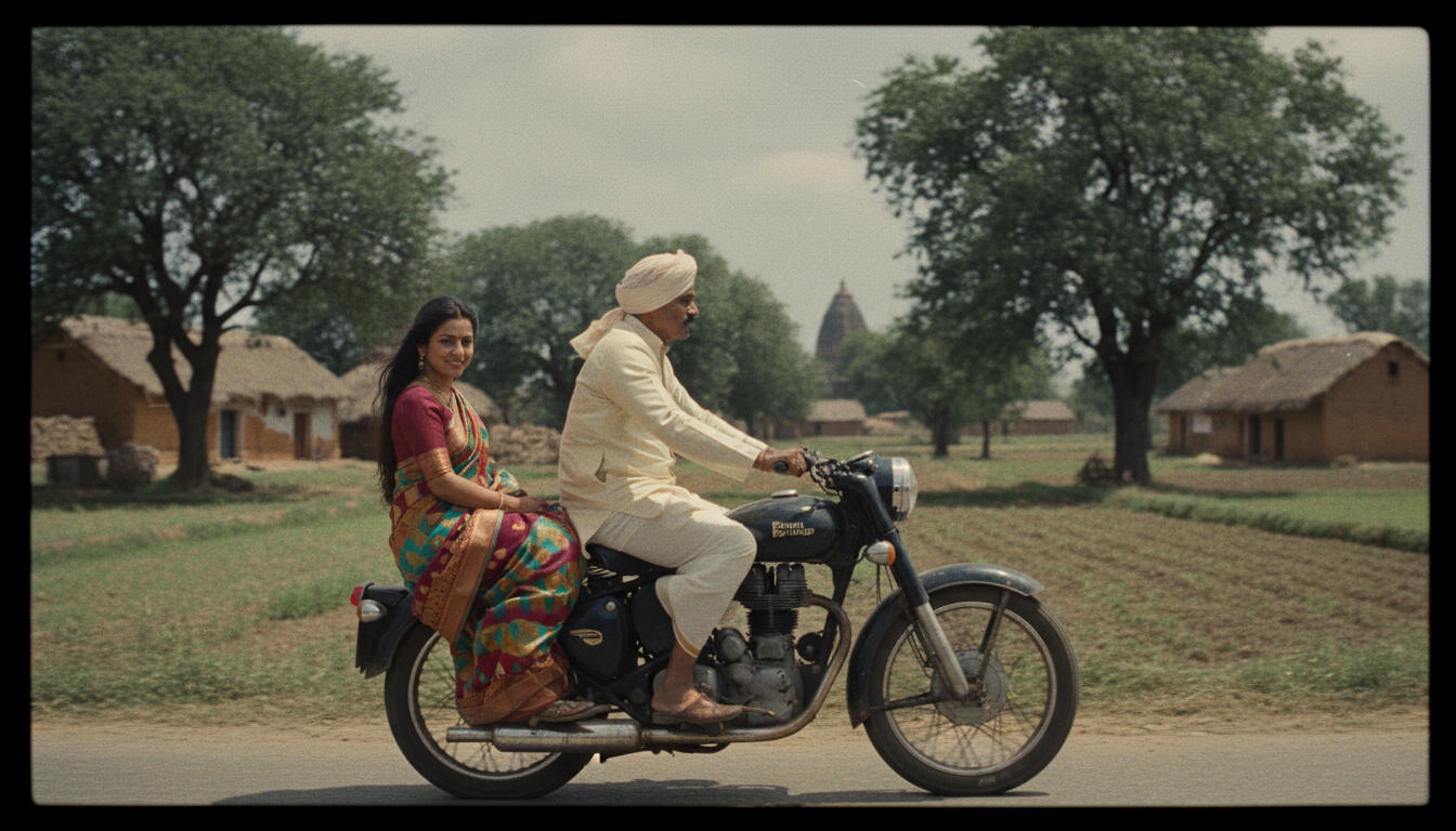 Man &amp; Woman On Motorcycle